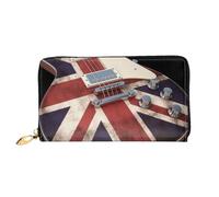 PPTHSNVB Happy German Shepherd Damen Geldbörse Große Kapazität Kreditkartenhalter Reißverschluss Telefon Clutch Damen Reise Geldbörse, Britische Gitarre, Einheitsgröße, Klassisch