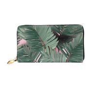 PPTHSNVB Helm of Awe Damen Geldbörse Große Kapazität Kreditkartenhalter Reißverschluss Telefon Clutch Damen Reise Geldbörse, Grüne Palmenblätter, Einheitsgröße, Klassisch