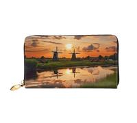 PPTHSNVB Herbst Thanksgiving Damen Geldbörse Große Kapazität Kreditkartenhalter Reißverschluss Telefon Clutch Damen Reise Geldbörse, Blick auf die Niederlande, Einheitsgröße, Klassisch