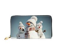 PPTHSNVB Hot Air Balloon Damen Geldbörse Große Kapazität Kreditkartenhalter Reißverschluss Telefon Clutch Damen Reise Geldbörse, Happy Snowman, Einheitsgröße, Klassisch