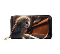 PPTHSNVB Hot Air Balloon Damen Geldbörse Große Kapazität Kreditkartenhalter Reißverschluss Telefon Clutch Damen Reise Geldbörse, Eule spielt Klavier, Einheitsgröße, Klassisch