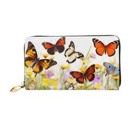 PPTHSNVB Hot Air Balloon Damen Geldbörse Große Kapazität Kreditkartenhalter Reißverschluss Telefon Clutch Damen Reise Geldbörse, Gruppe von Schmetterlingen, Einheitsgröße, Klassisch