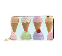 PPTHSNVB Ice Cream Damen Geldbörse Große Kapazität Kreditkartenhalter Reißverschluss Telefon Clutch Damen Reise Geldbörse, Eiskegel, Einheitsgröße, Klassisch