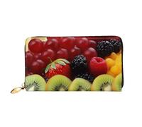 PPTHSNVB Magical Design Norse Runen Kompass Damen Geldbörse Große Kapazität Kreditkartenhalter Reißverschluss Telefon Clutch Damen Reise Geldbörse, Frisches Obst, Einheitsgröße, Klassisch