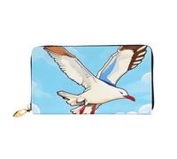 PPTHSNVB Magical Design Norse Runen Kompass Damen Geldbörse Große Kapazität Kreditkartenhalter Reißverschluss Telefon Clutch Damen Reise Geldbörse, Fliegende Möwen, Einheitsgröße, Klassisch