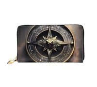 PPTHSNVB Magical Design Norse Runen Kompass Damen Geldbörse Große Kapazität Kreditkartenhalter Reißverschluss Telefon Clutch Damen Reise Geldbörse, Magisches Design nordische Runen Kompass