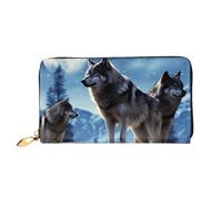 PPTHSNVB Painted Bread Damen Geldbörse Große Kapazität Kreditkartenhalter Reißverschluss Telefon Clutch Damen Reise Geldbörse, Wolfs, Einheitsgröße, Klassisch