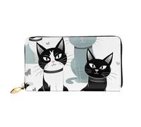 PPTHSNVB Painted Bread Damen Geldbörse Große Kapazität Kreditkartenhalter Reißverschluss Telefon Clutch Damen Reise Geldbörse, Schwarze und weiße Katzen, Einheitsgröße, Klassisch
