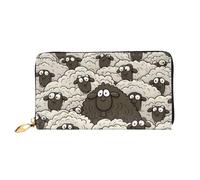 PPTHSNVB raccoon Damen Geldbörse Große Kapazität Kreditkartenhalter Reißverschluss Telefon Clutch Damen Reise Geldbörse, Cartoon schwarz-weißes Schaf, Einheitsgröße, Klassisch