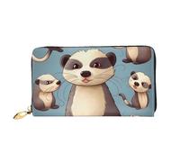 PPTHSNVB Rainbow Butterfly Damen Geldbörse Große Kapazität Kreditkartenhalter Reißverschluss Telefon Clutch Damen Reise Geldbörse, Haarige Frettchen, Einheitsgröße, Klassisch