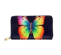 PPTHSNVB Rainbow Butterfly Damen Geldbörse Große Kapazität Kreditkartenhalter Reißverschluss Telefon Clutch Damen Reise Geldbörse, Regenbogen/Schmetterling, Einheitsgröße, Klassisch