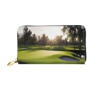 PPTHSNVB Schwarz Weiß Streifen Rote Rose Blumen Damen Geldbörse Große Kapazität Kreditkartenhalter Reißverschluss Telefon Clutch Damen Reise Geldbörse, Golfplatz, Einheitsgröße, Klassisch