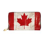 PPTHSNVB Skilift mit Tannenbaum, Damengeldbörse, großes Fassungsvermögen, Kreditkartenhalter, Reißverschluss, Handy-Clutch, Damen-Reisegeldbörse, Flagge Kanada Retro, Einheitsgröße, Klassisch