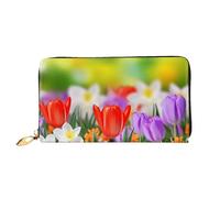 PPTHSNVB Spring Flowers Damen Geldbörse Große Kapazität Kreditkartenhalter Reißverschluss Telefon Clutch Damen Reise Geldbörse, Frühlingsblumen, Einheitsgröße, Klassisch