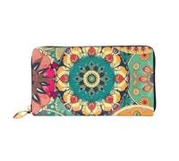 PPTHSNVB Spring Flowers Damen Geldbörse Große Kapazität Kreditkartenhalter Reißverschluss Telefon Clutch Damen Reise Geldbörse, Runde Blume, Einheitsgröße, Klassisch