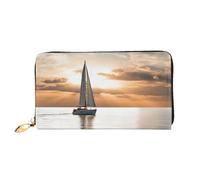 PPTHSNVB Spring Flowers Damen Geldbörse Große Kapazität Kreditkartenhalter Reißverschluss Telefon Clutch Damen Reise Geldbörse, Segelboot auf dem Meer, Einheitsgröße, Klassisch