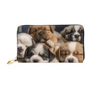 PPTHSNVB Spring Flowers Damen Geldbörse Große Kapazität Kreditkartenhalter Reißverschluss Telefon Clutch Damen Reise Geldbörse, Sleepy Dogs, Einheitsgröße, Klassisch