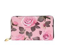 PPTHSNVB Submarine Shark Coral Damen Geldbörse Große Kapazität Kreditkartenhalter Reißverschluss Telefon Clutch Damen Reise Geldbörse, Hübsche Rosen, Einheitsgröße, Klassisch