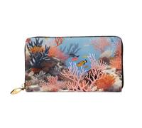 PPTHSNVB Süße Eule Damen Geldbörse Große Kapazität Kreditkartenhalter Reißverschluss Telefon Clutch Damen Reise Geldbörse, Korallenriff, Einheitsgröße, Klassisch