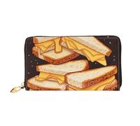 PPTHSNVB Süße Eule Damen Geldbörse Große Kapazität Kreditkartenhalter Reißverschluss Telefon Clutch Damen Reise Geldbörse, Käse-Sandwiches, Einheitsgröße, Klassisch
