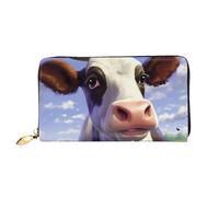 PPTHSNVB Süße Eule Damen Geldbörse Große Kapazität Kreditkartenhalter Reißverschluss Telefon Clutch Damen Reise Geldbörse, Süße Kuh, Einheitsgröße, Klassisch