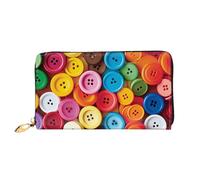 PPTHSNVB Süße Kuh Damen Geldbörse Große Kapazität Kreditkartenhalter Reißverschluss Telefon Clutch Damen Reise Geldbörse, Bunte Knöpfe, Einheitsgröße, Klassisch