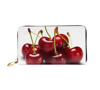 PPTHSNVB Süßer weißer Tiger Damen-Geldbörse, großes Fassungsvermögen, Kreditkartenhalter, Reißverschluss, Handy-Clutch, Damen-Reisegeldbörse, Chilenische Kirschen, Einheitsgröße, Klassisch