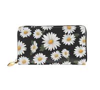 PPTHSNVB Tropischer Sonnenaufgang am Strand Damen Geldbörse Große Kapazität Kreditkartenhalter Reißverschluss Telefon Clutch Damen Reisegeldbörse, Weißer Gänseblümchen, Einheitsgröße, Klassisch