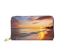 PPTHSNVB Tropischer Sonnenaufgang am Strand Damen Geldbörse Große Kapazität Kreditkartenhalter Reißverschluss Telefon Clutch Damen Reisegeldbörse, Tropischer Sonnenaufgang am Strand, Einheitsgröße
