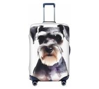 PPTHSNVB Well-Behaved Schnauzer Gepäckabdeckung für Koffer, elastisch, staubdicht, kratzfest, dick, Reisegepäckabdeckung, waschbar, passend für 45,7 - 81,3 cm Gepäck, Schwarz , M