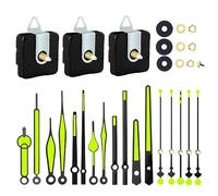 pQirnvIL 3-Teilige Quarzuhrwerk-Mechanismusteile mit 6 Arten Leuchtender Uhrzeiger, Uhrwerk-Kit, Uhrzubehör für die Uhrenreparatur