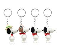 PQKL-party 4 Pieces Cute Character Keychains, Cute Anime Keychains, 3D Snoop Formdekoration, süße Snoop Zeichentrickschnalle für Mädchen,Geschenk für Junge und Mädchen, Multicolor