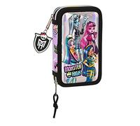 PQño Doppel-Federmäppchen, 28 Stück, Monster High Best Boos, Lila, Estándar, Casual