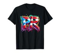 PR Graffiti Puerto Rico Flagge Sprühfarbe Street Art Fun Cool T-Shirt
