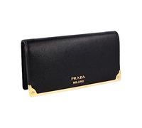 Prada Damen Schwarz Saffiano Leder Abendtasche 1DH044