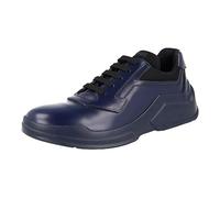 Prada Herren Blau gebürstetes Spazzolato Leder Sneaker 2EG210 B4L F0216 40.5 EU / 6.5 UK