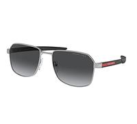 Prada Linea Rossa 0PS 54WS 1BC06G polarisiert Metall Rechteckig Silberfarben/Silberfarben Sonnenbrille, Sunglasses Silberfarben/Silberfarben Groß