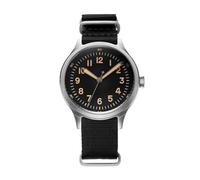 PRAESIDUS A2 Origin Field Military Watch für Herren in 40mm Edelstahlgehäuse mit NATO Typ A2 Analoguhr Schweizer Quarzwerk für Arbeit und Outdoor, Schwarzes Zifferblatt, schwarzes Nylonband,