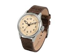 PRAESIDUS | - - Herrenarmbanduhren - A11, Militär - Weißes Zifferblatt 42 mm & braunes Lederarmband, Montiert in den USA | Automatik, WW2, Geschenke für Männer
