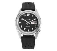 PRAESIDUS REC SPEC WHITE POPCORN Automatik Stahl Silikon Datum Herrenuhr, Schwarz , Armband