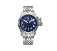 PRAESIDUS Taucheruhren für Herren, Militär, Gehäuse 38 mm, blaues Sunray-Zifferblatt, 20 ATM, montiert in den USA, automatisch, Geschenk, Blue Sunray - Beads of Rice Strap, Militär