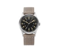 PRAESIDUS | - Uhren für Herren, Herrenarmbanduhren - Feld, Militär - Popcorn-Patina-Zifferblatt, Hellgraues Canvas-Armband - Zusammengebaut in den USA | Geschenk