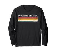 Praia De Benagil Portugal Retro Streifen Vintage Reise Langarmshirt
