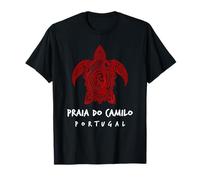 Praia Do Camilo Portugal Tribal Meeresschildkröte Ozean Kunst Design T-Shirt