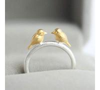 PRAK Damen 925 Sterling Silber Luxus Ringe,Ring Der Feinen Art Und Weise Vogel Silber Ring Frauen Schmuck Geschenk Finger Offene Ringe Shining Festival Geschenk