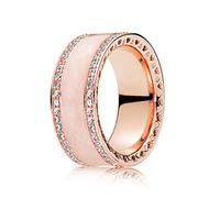 PRAK Damen 925 Sterling Silber Ringe,Einfache Art und Weise glatt Rose Gold Herz Form eleganter Stil Ring für Damen Geburtstagsgeschenk Zubehör von Drittanbietern, 10 (Durchmesser 19,8 mm)
