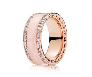 PRAK Damen 925 Sterling Silber Ringe,Einfache Art und Weise glatt Rose Gold Herz Form eleganter Stil Ring für Damen Geburtstagsgeschenk Zubehör von Drittanbietern, 10 (Durchmesser 19,8 mm)