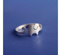 PRAK Damen 925 Sterling Silber Ringe Verstellbare,Gebürstetem Silber Niedliche Elefant Form Ring Für Frauen Abendkleid Mit Geburtstagsgeschenk