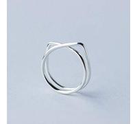 PRAK Damen 925 Sterling Silber Ringe Verstellbare,Mode Einfach Süße Katze Ohren Linienform Ring Für Dame Geburtstag Zubehör Von Drittanbietern