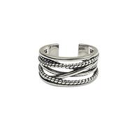 PRAK Damen 925 Sterling Silber Ringe Verstellbare,Persönlichkeit Mehrlagige Wicklung Geometrische Form Ring Unisex Weihnachten Geschenk Zubehör Von Drittanbietern